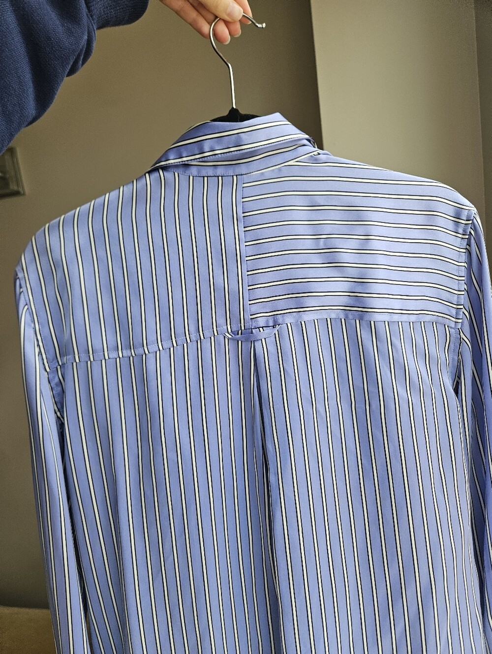 Rails 100% Silk Blue Striped Button-Up Spencer Shirt Moonlight Stripe - Size S - Picture 7 of 14